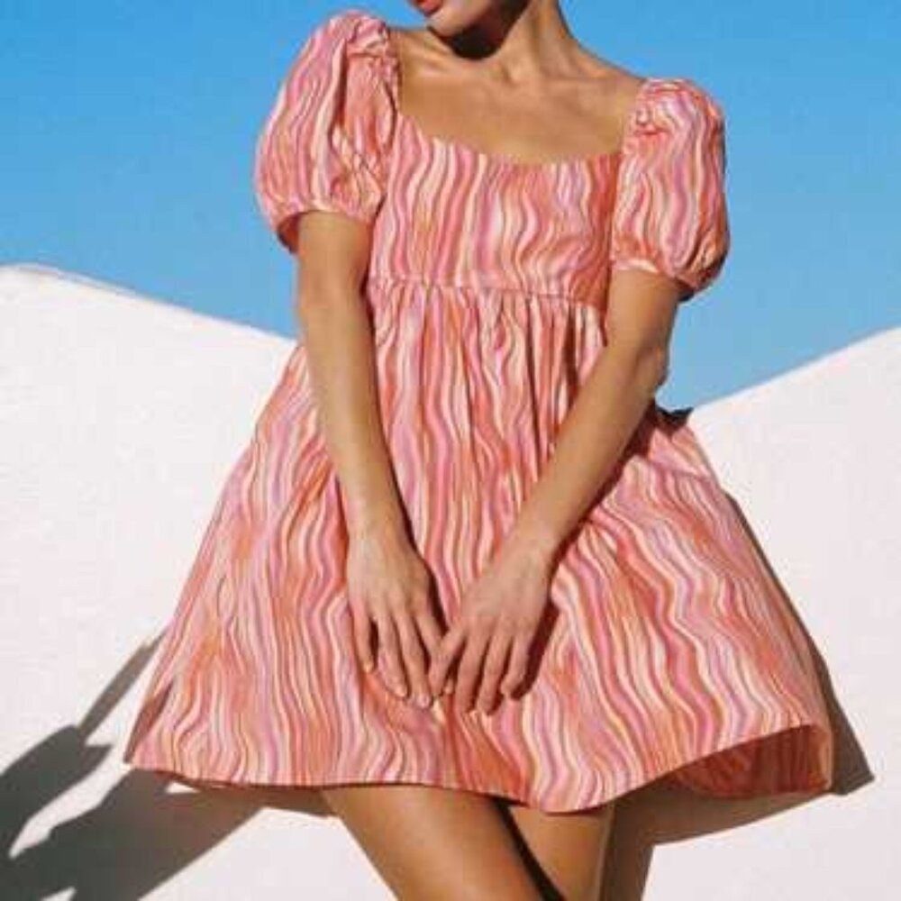 Ciao Lucia Delfina Pink + Orange Swirl Dress